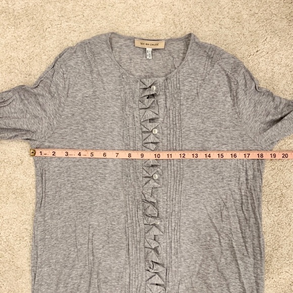 See by Chloe Grey Button Down Cotton Cardigan - Picture 5 of 15